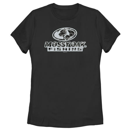 Women s Mossy Oak Black Water Bold Logo Graphic Tee Black Medium