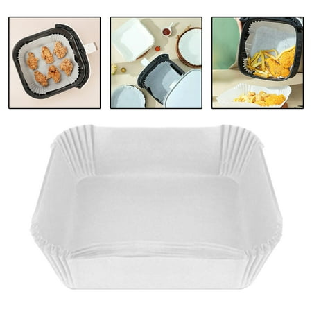 Disposable Paper Liners, Non Stick Liner Heat Resistant Square Baking Liner for Grilling Steak Microwave Western Restaurant Oven , White 25Pcs, 20x20x5cm white-25pcs-B- 7.87x7.87x1.97