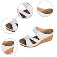 thumbnail image 5 of Rokment Wedges Dress Sandals for Women Ladies 2026 Summer Fashion Casual Leather Open Toe Platform Dressy Slip on Ladies Orthotic Arch Support Chunky High Heels Beach Slides F Size 7.5, 5 of 7
