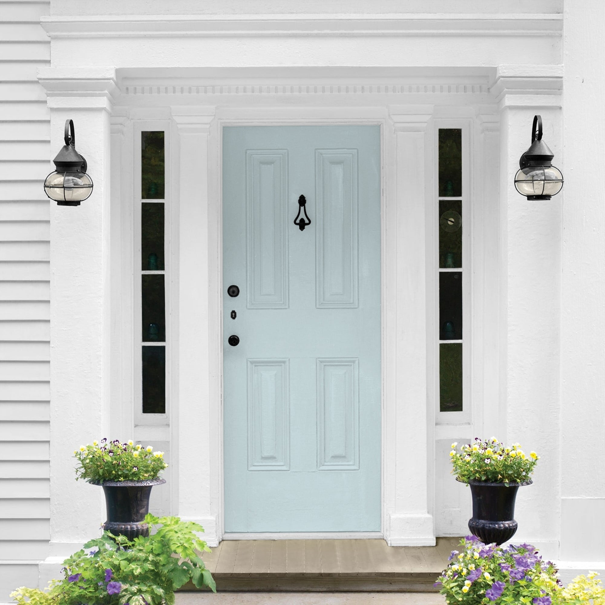 Glidden One Coat Scandinavian Sky / Blue Semi-Gloss Exterior Paint with Primer, 5 Gallon