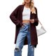 thumbnail image 2 of Cárdigan de Mujer, Estilo Oversize, Abierto por Delante Rojo Vino L, 2 of 10