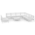 thumbnail image 2 of vidaXL 10 Piece Garden Lounge Set Solid Wood Pine White, 2 of 8