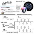 thumbnail image 3 of Serie Navideña 300 Luces LED Tipo Lupa Luz Multicolor 14 metros, 3 of 3