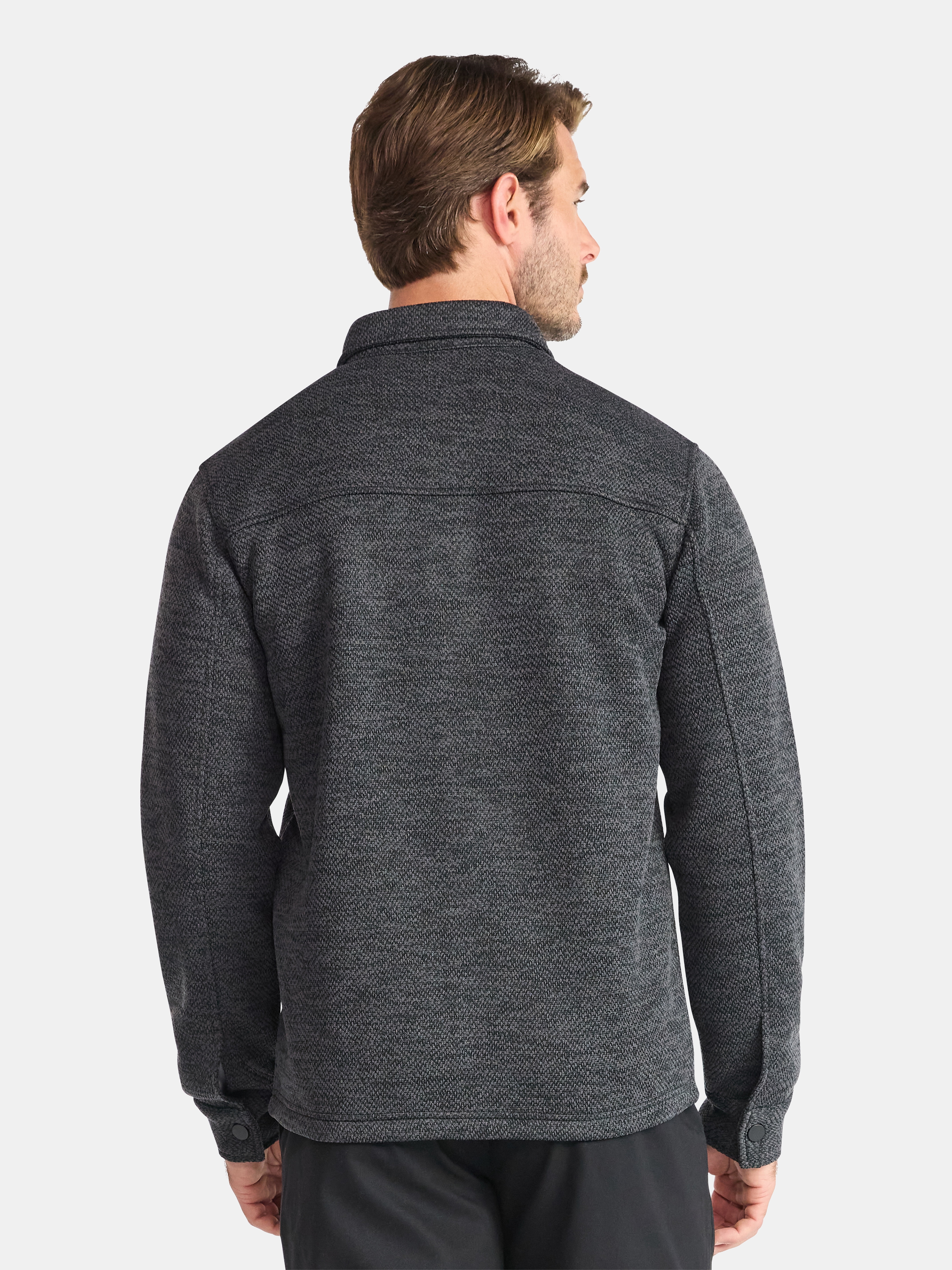 George Men's and Big Men's Knit Shacket with Microfleece Lining, Midweight, Sizes S-3XL