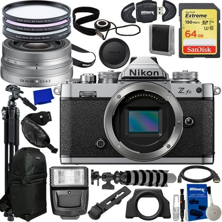 Nikon Zfc Mirrorless Camera with 16-50mm Silver Lens - 12PC Accessory Bundle