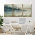 thumbnail image 4 of IDEA4WALL Framed Canvas Print Wall Art Set of 3 Dusk Hues Abstract Watercolor Peaceful Lake Abstract Landscape Nature Wilderness Geometric Wall Decorative for Rooms - Natural 16"x24"x3, 4 of 5