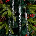 thumbnail image 2 of Eosunjian 12 Pcs Clear Crystal-like Icicles Pendant Realistic Icicle Hanging Ornament Simulated Spiral Ice Cone for Xmas Tree Winter Ice Snow Theme Wonderland Party, 2 of 13