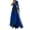 Blue, variant on Women Evening Dress 3D Flower Decor One Shoulder Pleated Pleated Mesh Banquet Dress Single Long Sleeve Slim Waist A-line Floor Length Slit Hem Ball Gown