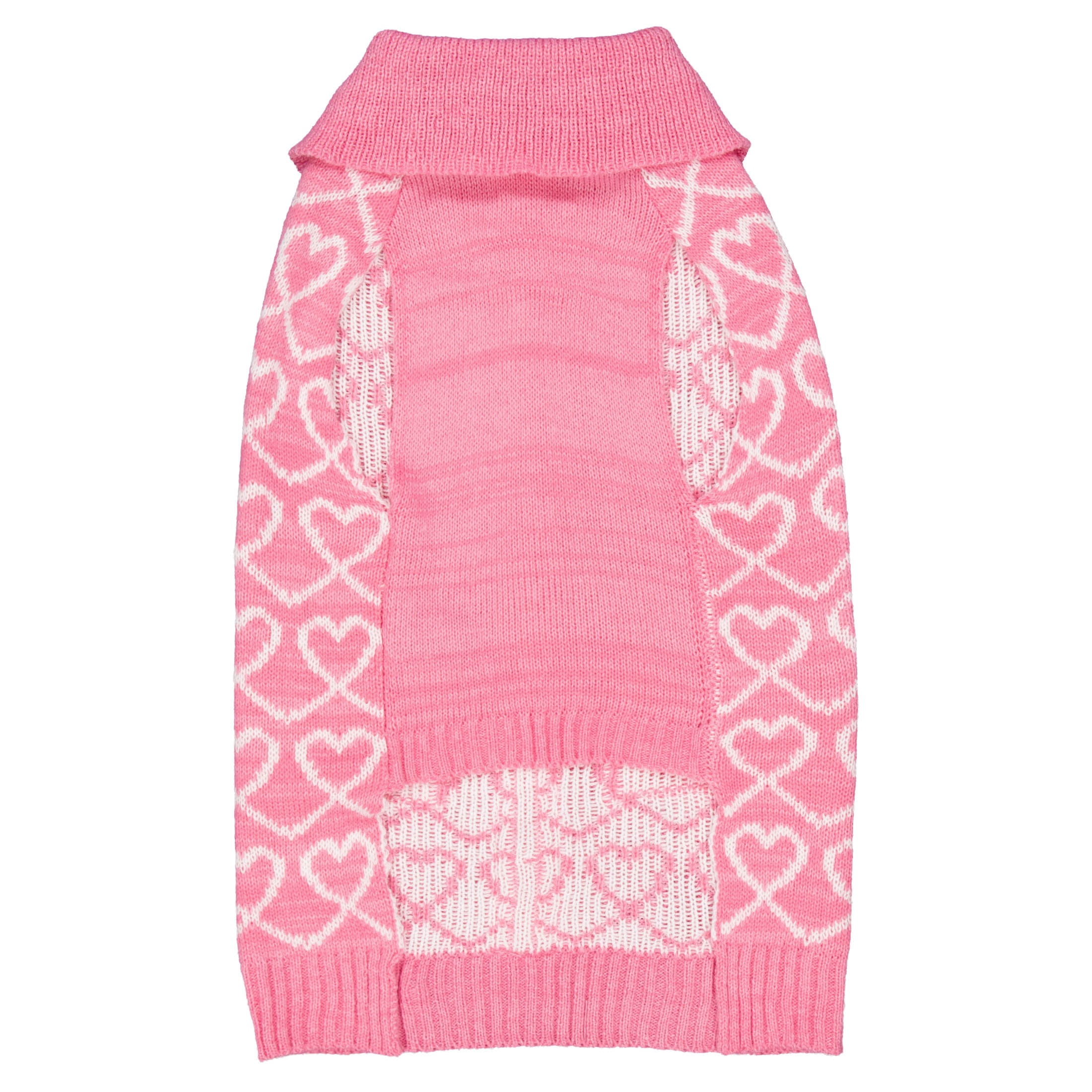 Vibrant Life Sweater for Dogs, Hearts with Pearl Buttons, Pink, L