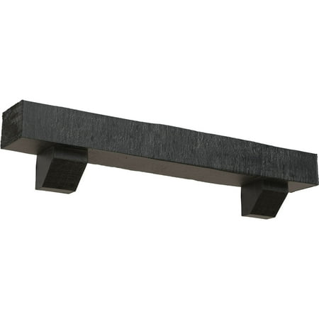 

Ekena Millwork 4 H x 4 D x 60 W Rough Cedar Faux Wood Fireplace Mantel Kit w/ Ashford Corbels Aged Ash