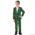 thumbnail image 3 of Whosucclay Polyester Four Leaf Clover Pattern Boys Suit for Wedding Photograph, 2 Piece Boys Suit Set One Button Non-Stretch Elastic Waist, 3 of 10