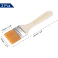 thumbnail image 2 of Uxcell 6" Paint Brush 1.6" Width Soft Nylon Bristle with Wood Handle Yellow 3Pcs, 2 of 5