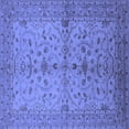 thumbnail image 1 of Ahgly Company Machine Washable Indoor Square Oriental Blue Industrial Area Rugs, 5' Square, 1 of 4