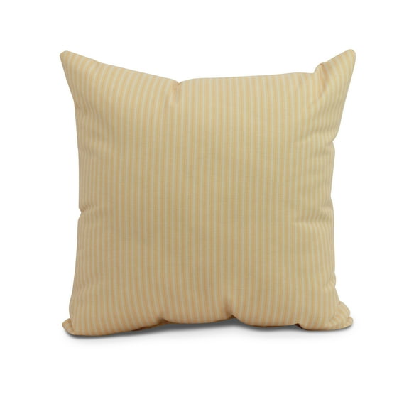 Simply Daisy, 16" x 16" Ticking Stripe Outdoor Pillow, Yellow