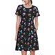thumbnail image 1 of Easygdp purple cyan brown Skull para Vestido Transpirable de Mujer, Vestido Suelto de Manga Corta con Pliegues y Bolsillos para el Verano, 1 of 6