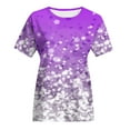 thumbnail image 5 of EQWLJWE Women's Oversized Sparkly Sequin Tops Trendy Short Sleeve Glitter Dressy Blouses Round Neck Party Club Pullover Sequins Shirts New Year Gifts(Purple,S-6Xl), 5 of 5