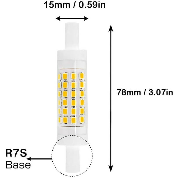 Pack R7S LED Glass COB Tube 5W, 78mm R7S Corn Lamp, J78 Halogen Bulb