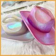 thumbnail image 2 of [Rosa] Symphony Pearlescent Party Sombrero de vaquero occidental Bar Boda Novia Fiesta EVA Sombrero, 2 of 8