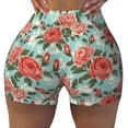 thumbnail image 2 of Lsque Rose Flowers Pattern High Waisted Biker Shorts for Women-Tummy Control Fitness Athletic Workout Running Yoga Gym Shorts,Moisture-Wicking-Large, 2 of 9
