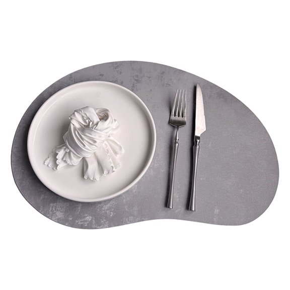Heat Insulation Placemats,Cashew Nut Shape Pad for Dining Table,Double Side Faux Leather Table Mat for Plates,Nordic Kitchen Decor