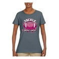thumbnail image 2 of Wild Bobby Tougher Than Cancer Football Paint Splatters Breast Cancer Awareness Women Graphic Tee, Charcoal, XX-Large, 2 of 6