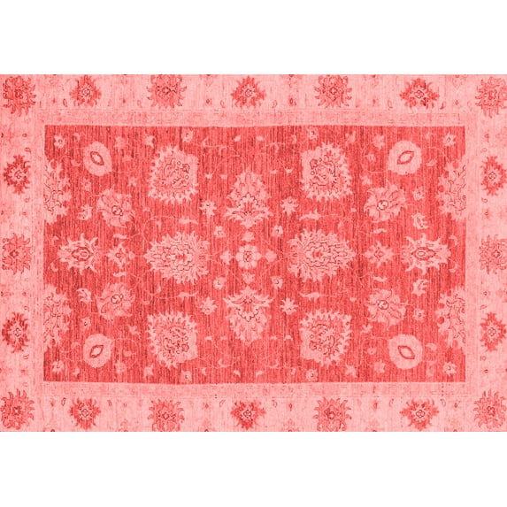 Ahgly Company Indoor Rectangle Abstract Red Modern Area Rugs, 2' x 4'