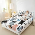 thumbnail image 4 of Manfei Cartoon Kitten Bed Sheets,Pet Lover King Sheets,Kawaii Bowknot Cat Sheet Set For Girl Kids,Super Cozy Room Decor,4 Pieces, 4 of 7