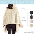 thumbnail image 4 of Hello Mello The Coziest Blanket Wrap Plush Poncho Soft Sweater, Tan (Women's), 4 of 5