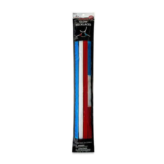 Glow Necklaces, Red/White/Blue, 25 Count, Patriotic by Way To Celebrate
