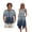 Aztec Tribal Geometric Blue, variant on Cute Cats Print Matching Sets for Beach Vacation Men's Hawaiian Shirt & Women's Sleeveless Midi Dress Hawaiian Matched Couples Summer Outfits, 3XL