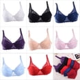thumbnail image 6 of Summark Sexy gathered push chest underwire 5/8 cup lace bra underwear back double-row buckle full lace thin bra 32/34/36/38/40, 6 of 6