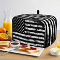 thumbnail image 2 of Toaster Cover 2 Slice, Black White Dustproof Bakeware Oven Protector with Top Hook, Retro Stars Stripes Flag Shabby Chic Texture Waterproof Small Kitchen Appliance Toasters Dust Cover, 11"x6"x8", 2 of 9