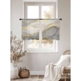 thumbnail image 3 of Marble Grey Sheer Curtains 45 Inch Length 2 Panels Set for Living Room/Bedroom, Modern Gold Luxury Neutral Texture Semi Curtain Sheers Drapes Rod Pocket Curtains Window Treatment Set 52''x45''x2, 3 of 7