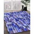 thumbnail image 3 of Ahgly Company Machine Washable Indoor Round Transitional Sky Blue Area Rugs, 3' Round, 3 of 7