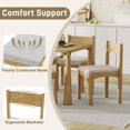 thumbnail image 4 of 7-Piece Retro Dining Table Set, 60" Solid Wood Kitchen Table Set with 6 Upholstered Chairs and Thicken Seats, Easy Assembly for Dining Room, Natural, 4 of 7