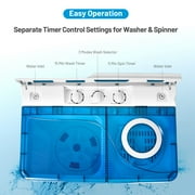 Costway 26lbs Portable Semi-automatic Washing Machine W/Built-in Drain Pump Blue