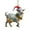 F, variant on Christmas Ornament Flat 2D Acrylic Lion Wearing Santa Hat Charm Christmas Hanging Ornament with Rope