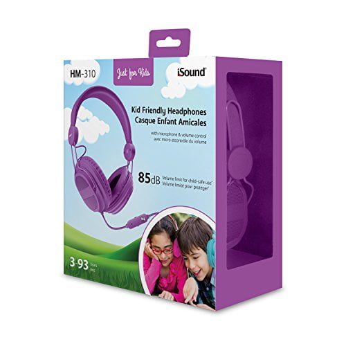 iSound DGHP-5540 Kid Friendly Headphones with Mic and Music Volume, Purple