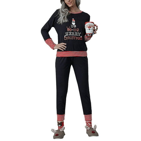 

Avamo Plus Size Christmas Pajamas Set Womens Long Sleeve Printed Pullover Tops Pants Pjs Set Sleepwear Nightwear Lounge Sets
