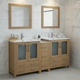 thumbnail image 3 of Vanity Art 72" Double Sink Freestanding Bathroom Vanity Set with Ceramic Top and Mirror, 3 of 9