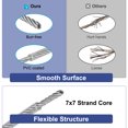thumbnail image 3 of Unique Bargains 1/8" (3mm) 150ft 304 Stainless Steel Cable Wire Rope 7 x 7 Strands PVC Coated Aircraft Wire, 3 of 5