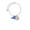 thumbnail image 2 of Delight Jewelry Acrylic 1.25" Royal Blue Cheer Megaphone - Domed Thank You Charm Bracelet, 6"+2", 2 of 5