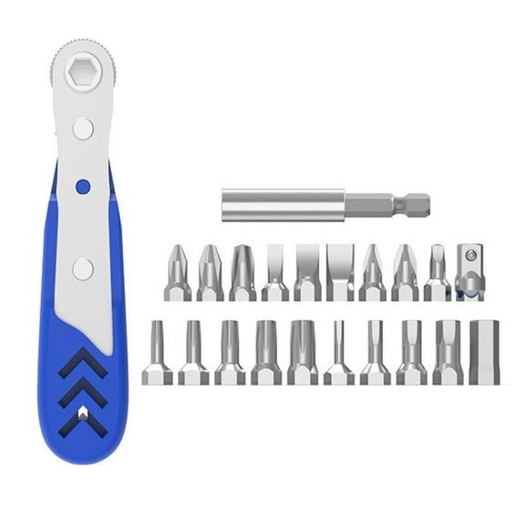 Professional Ratcheting Screwdriver Set Right Angle Screwdriver with Handle Adjustable Magnetic Tip Low Profile Ratchet Kit