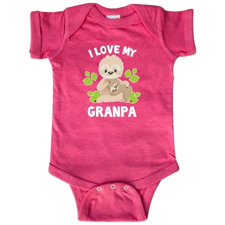 

Inktastic Cute Sloth I Love My Granpa with Green Leaves Gift Baby Boy or Baby Girl Bodysuit