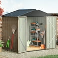 thumbnail image 5 of Devoko 6×8 ft.Patio Metal Shed, Lockable Garden Shed for Outdoor Backyard Patio Storage, 5 of 9