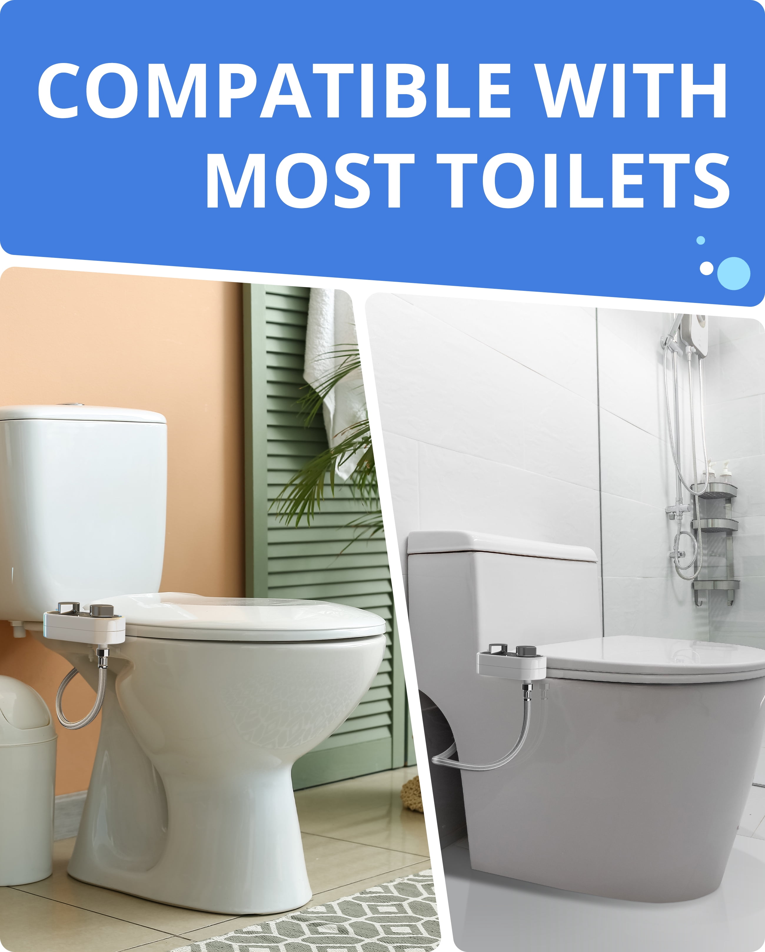 Clear Rear Bidet - 2 Pack, Easy Install