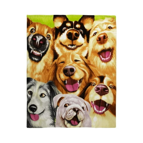 Dawhud Direct Dogs Selfie Super Soft Plush Fleece Throw Blanket