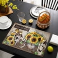 thumbnail image 3 of Farmhouse Sunflowers Placemats Set of 8, Western Star Country Bird Pine Cone Placemats for Dining Table, Place Mats for Kitchen Tabletop, Waterproof Wipeable Dining Table Mats Set, 3 of 9