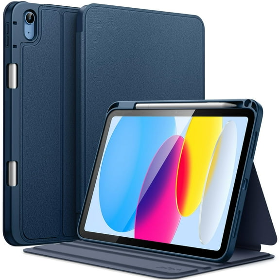 JETech Case for iPad (A16) 11th/10th Generation (2025/2022) with Pencil Holder, Slim Folio Stand Protective Tablet Cover, Multi-Angle Viewing (Navy)
