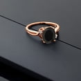 thumbnail image 4 of Gem Stone King 18K Rose Gold Plated Silver Black Onyx and White Diamond 3 Stone Ring for Women (2.53 Cttw, Oval 10X8MM, Gemstone December Birthstone, Size 9), 4 of 4